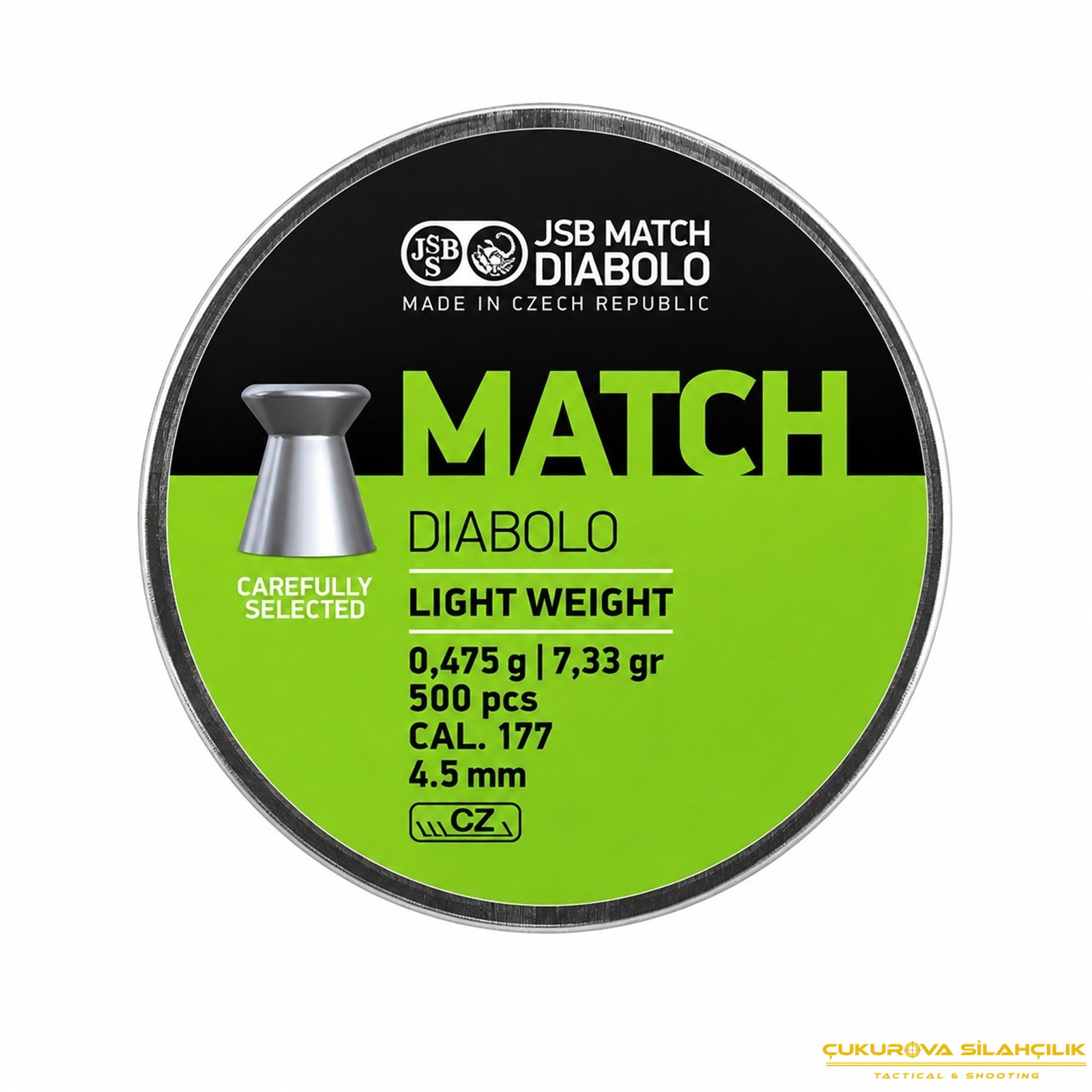 JSB Match Diabolo Light Weight Havalı Saçma 4.5 Mm. 500 Adet