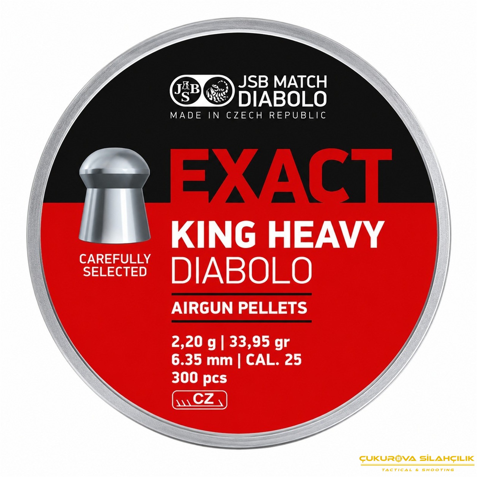 JSB Exact King Heavy Diabolo Havalı Saçma 6.35 Mm. 300 Adet