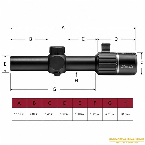 Burris RT6 1 - 6 x 24 Mm. Ball AR 6x Illum Matte Tüfek Dürbünü