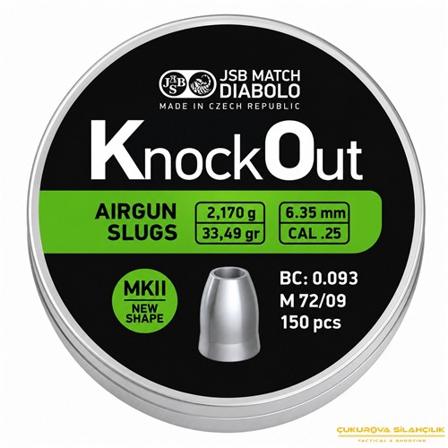 JSB Diabolo Knockout MKII Havalı Saçma 6.35 Mm. 150 Adet